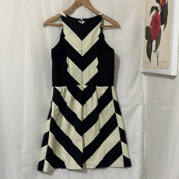 Judith March Black and Cream Striped Dress a106 - Picture 5 of 5